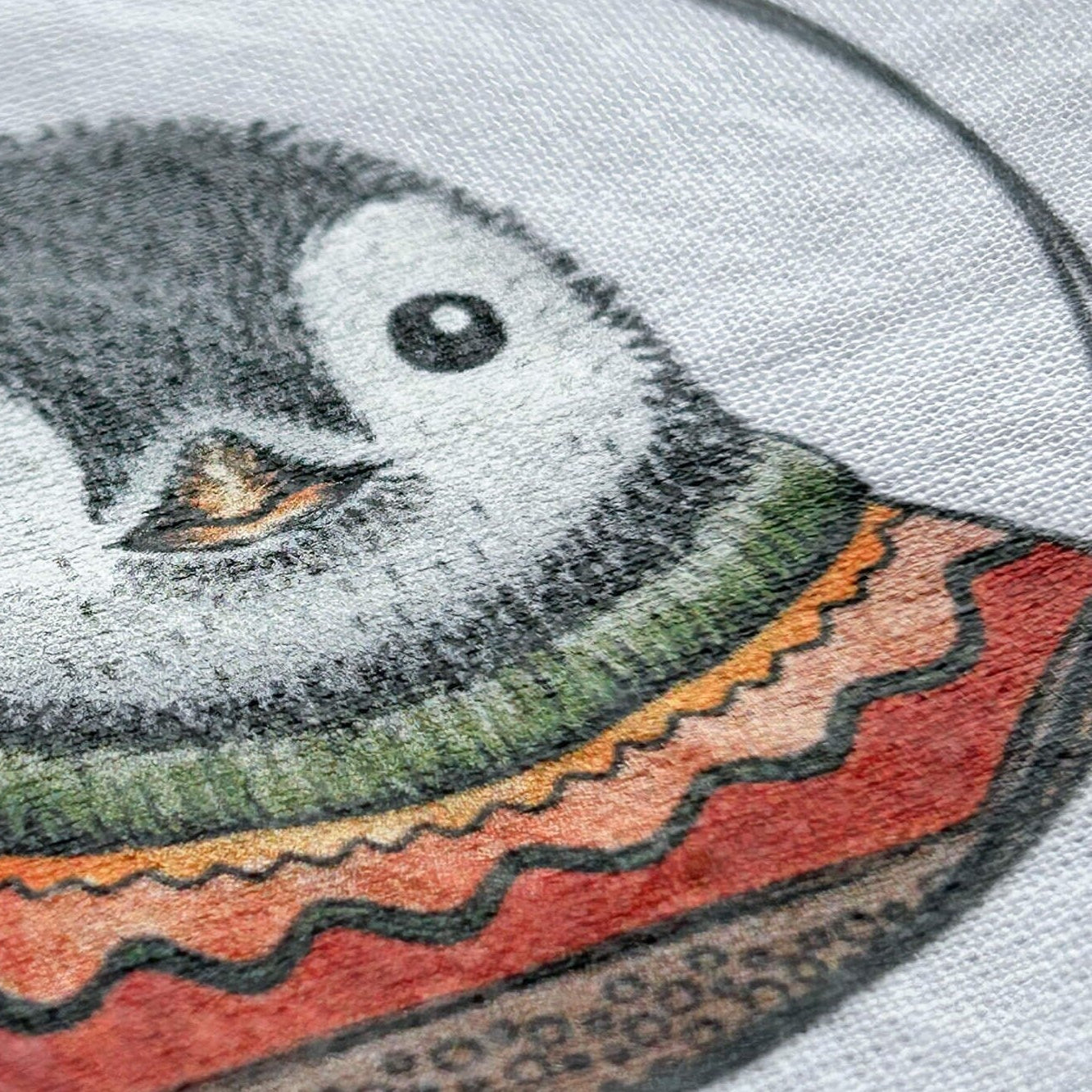 BÜGELBILD | Textildruck | Pinguin Fabi Pulli | Kreis