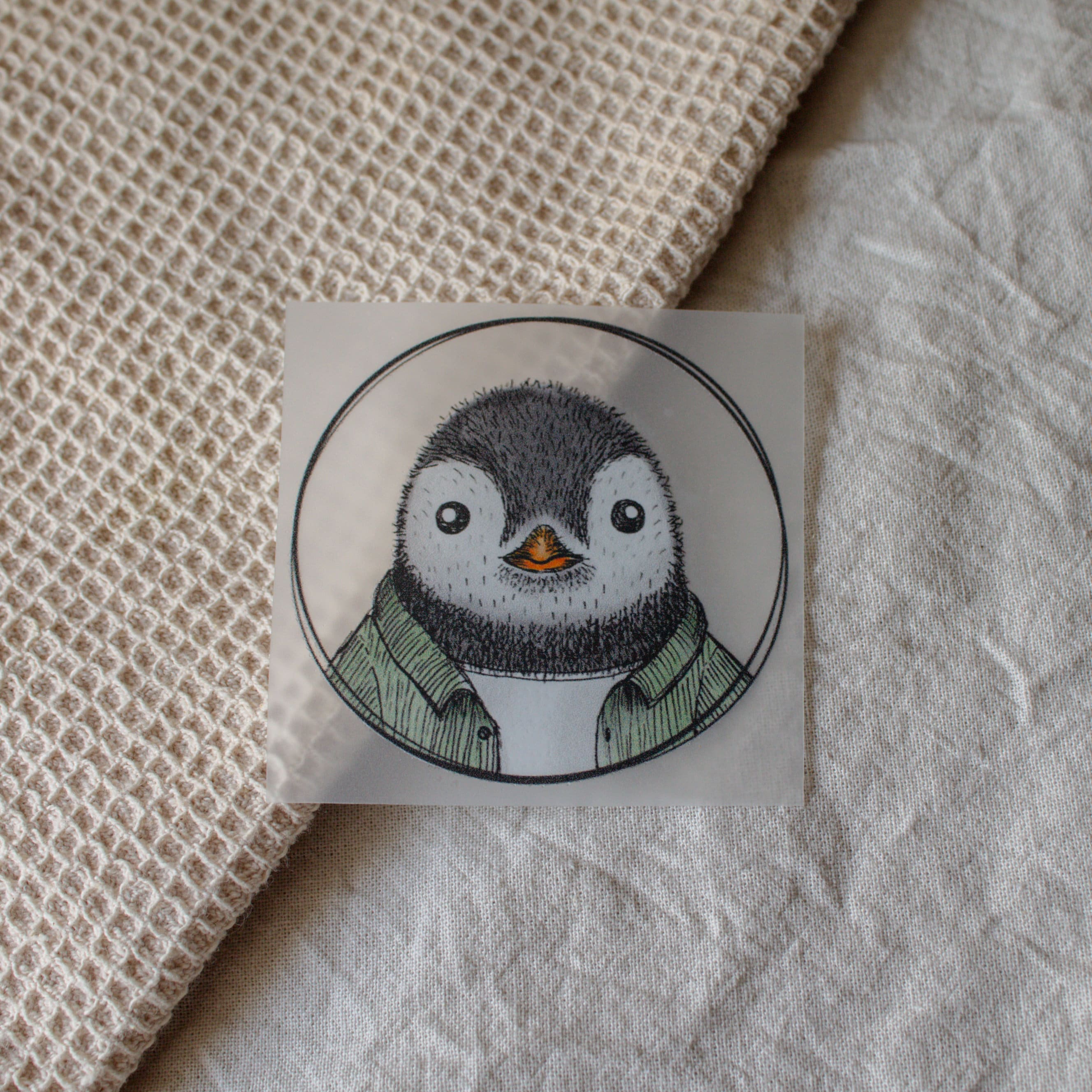 BÜGELBILD | Textildruck | Pinguin Fabi Cordhemd | Kreis